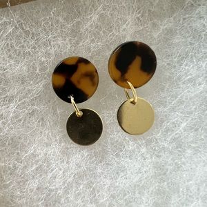 Tortoise Shell & Gold Earrings